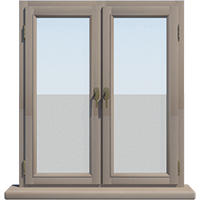 Двухстворчатое деревянное окно из лиственницы Модель 090 Береза